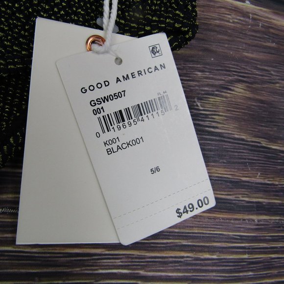 Good American NEW 2XL/3XL Black Metallic Always Fits Cheeky Swimsuit Bottom 5/6 - Picture 2 of 8